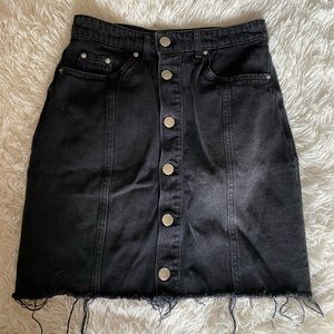 H&M Black denim mini skirt